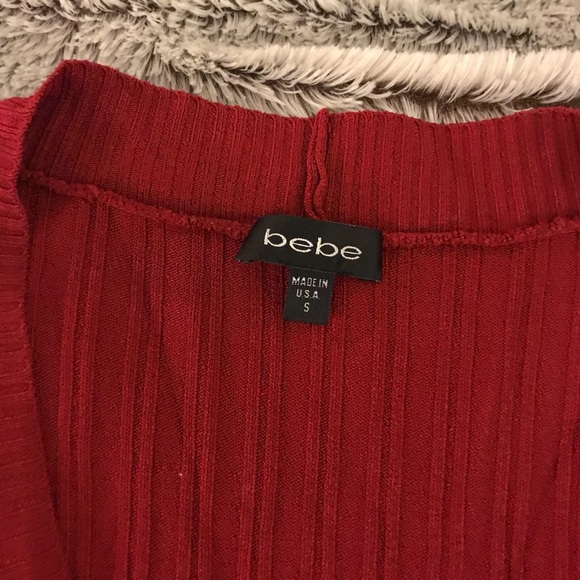 NWOT. Red ❤️ Deep V ❤️ Cable Sweater - Picture 2 of 3